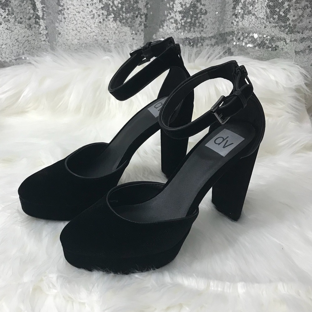 DV | Hedda | Velvet Platform Heel Pumps | 8